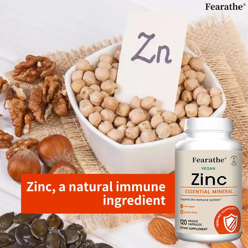 Zinc 15mg Capsules - High Absorption, Boosts Immune, Support Sleep, Energy, Skin Health, Antioxidant, Non-GMO, Gluten-Free