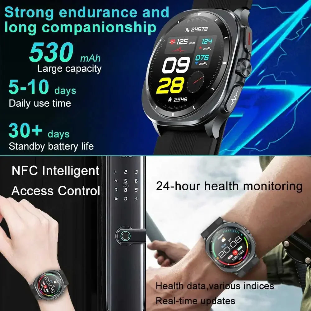 2025 New Airbag Smart Watch men True Blood Pressure air Pump Uric Acid Blood Lipids health watch Bluetooth call watch waterproof