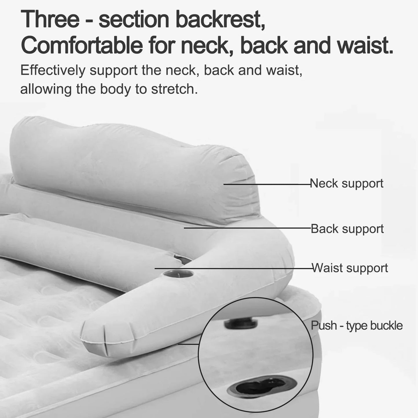 Two Person Built In Pump Camping Mattress PVC Inflatable Thickened