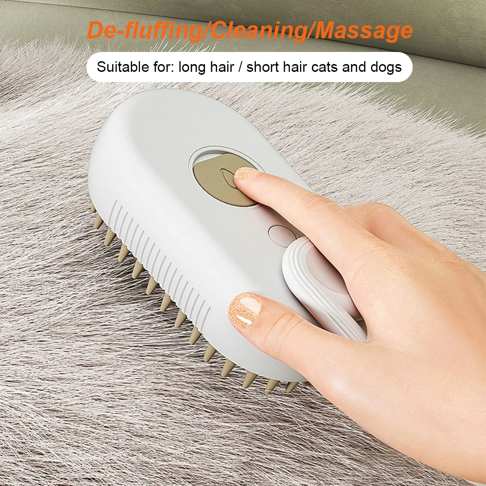 3 In 1 USB Rechargeable Pet Grooming Brush With WaterSpray