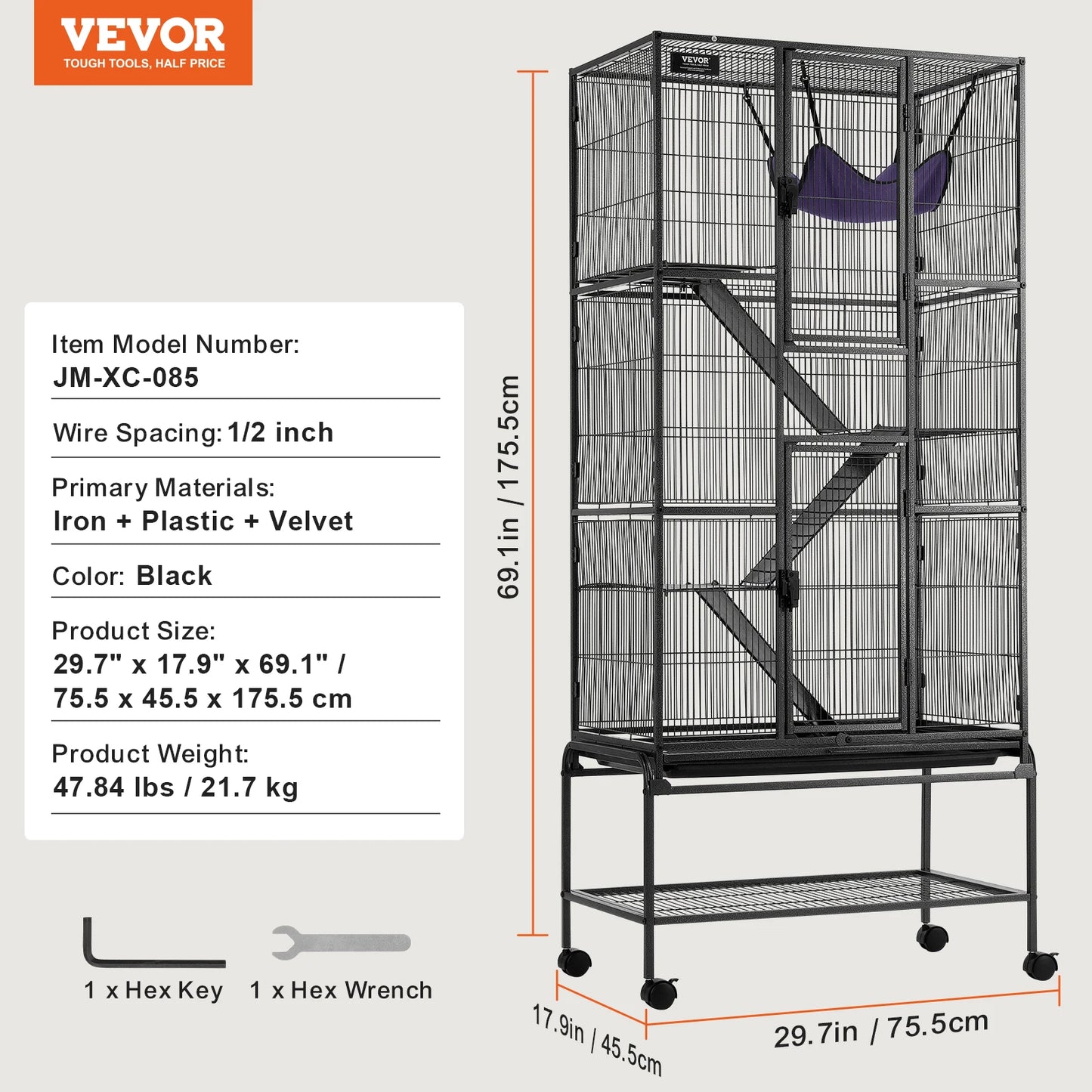 4-Tier Metal Ferret Cage For Small Animals Critter Nation Style