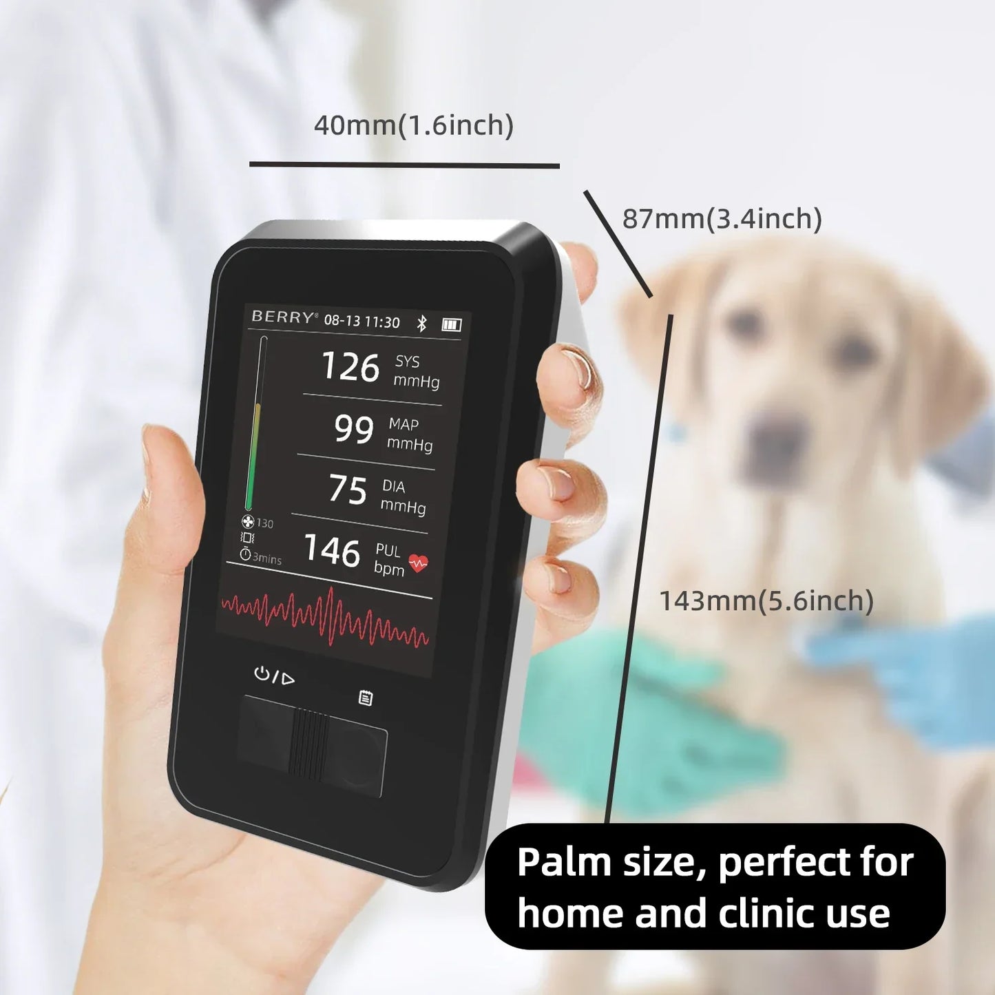 Pepultech Vet Health Care Pet Animal Use Veterinary Blood Pressure Monitor with Bluetooth and Li-Battery BMN35