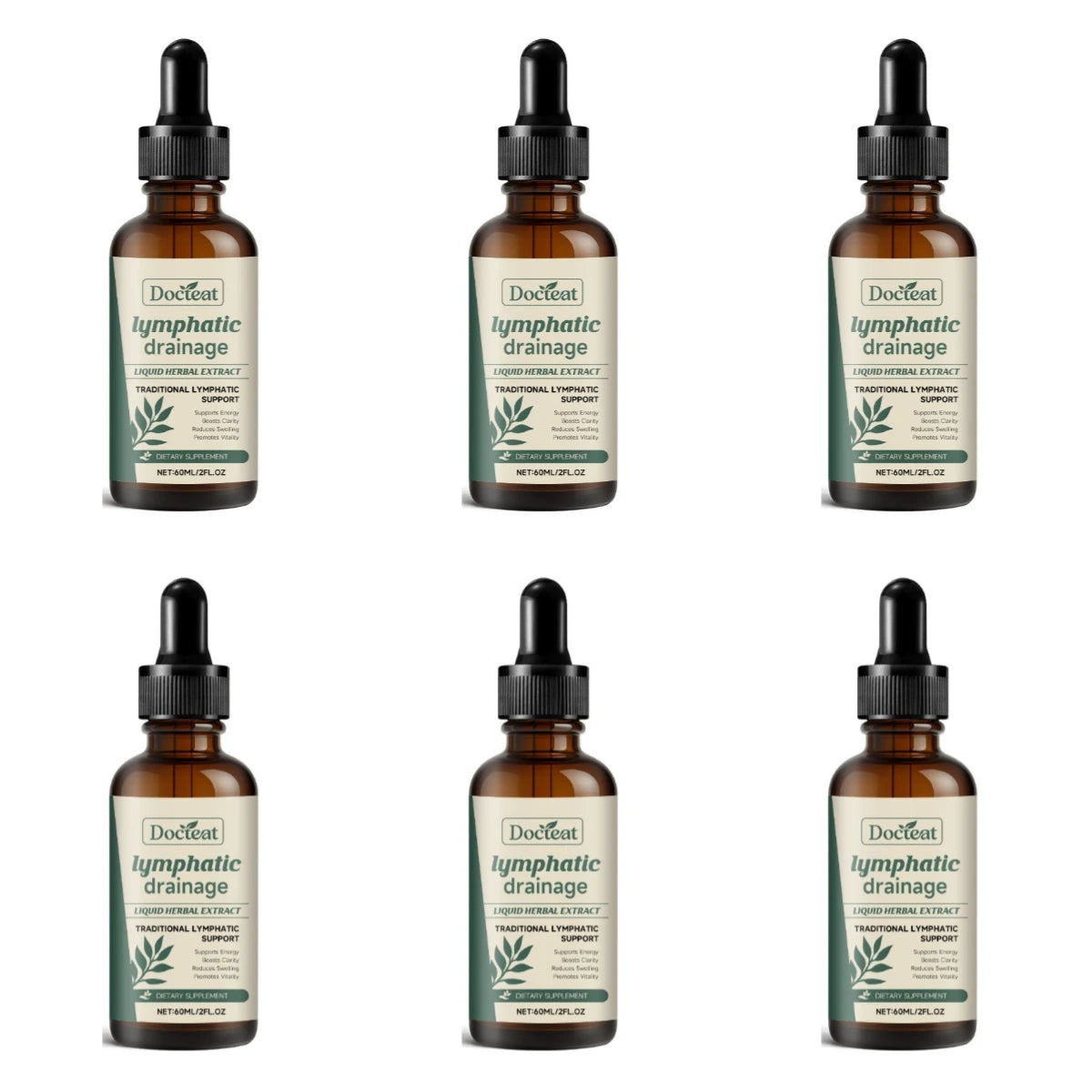Lymphatic Drainage Drops 60ml Help Bloat Relief Immune System Health Extract with Cleavers Red Clover Stillingia Prickly Ash