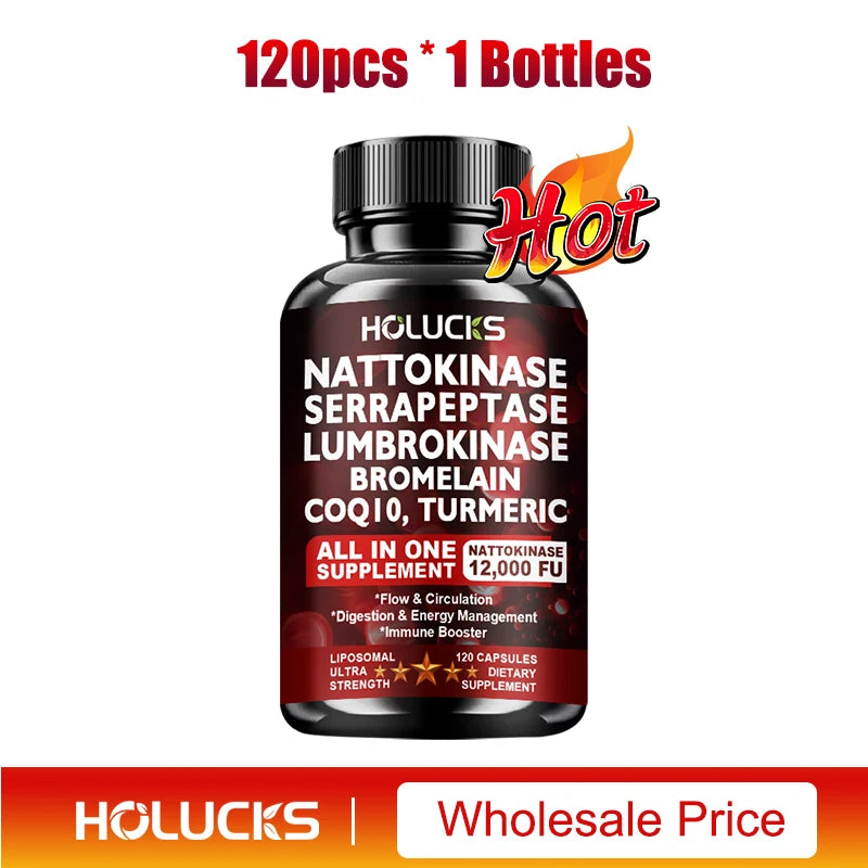 Nattokinase Supplement, Support Cardiovascular and Circulatory Health, Maintains Blood Pressure Balance