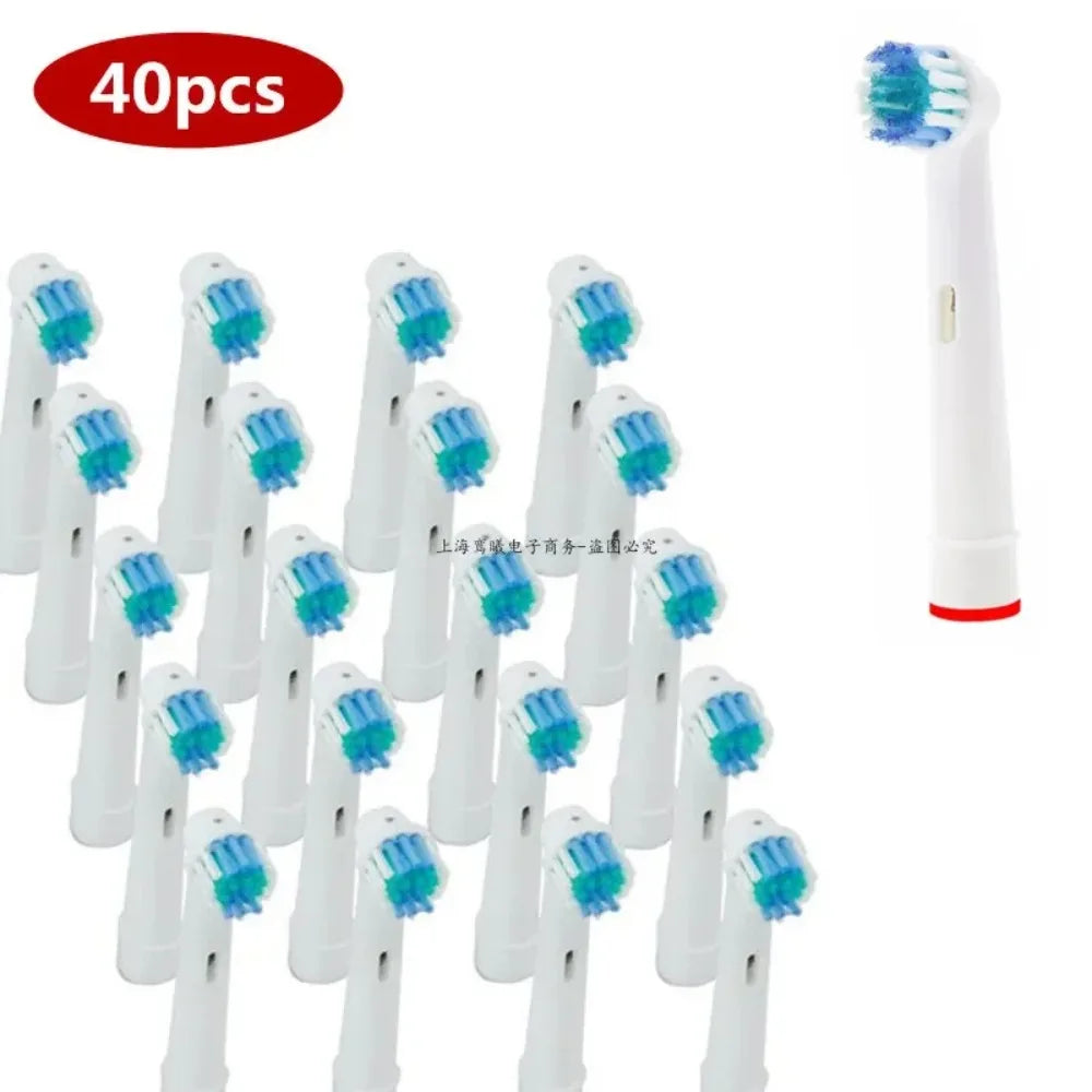 40pcs Replacement Brush Heads for Oral-B Electric Toothbrush Fit Advance Power/Pro Health/Triumph/3D Excel/Vitality