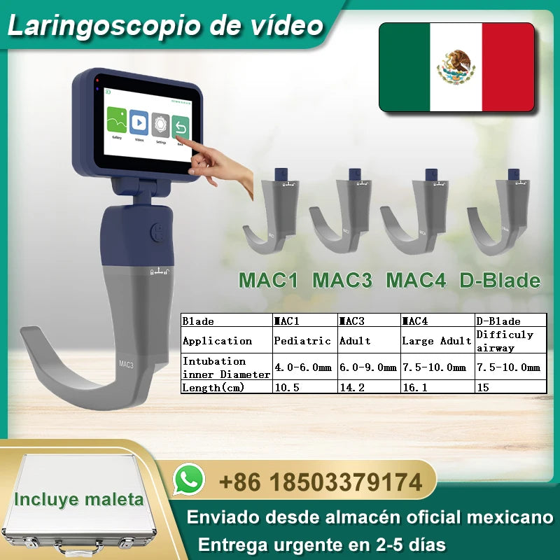 Core-Ray HD Touch Screen Anesthesia Video Laryngoscope With Six Blade Options