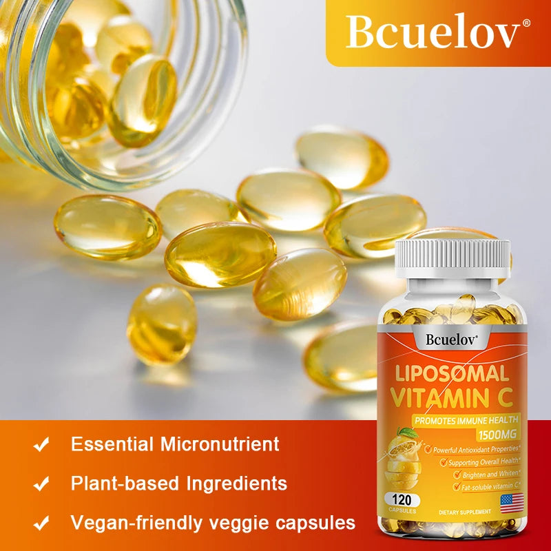 Liposomal Vitamin C Capsules - Powerful Antioxidant, Supports Skin Health, Antioxidant, Anti-aging, and Improves Immunity