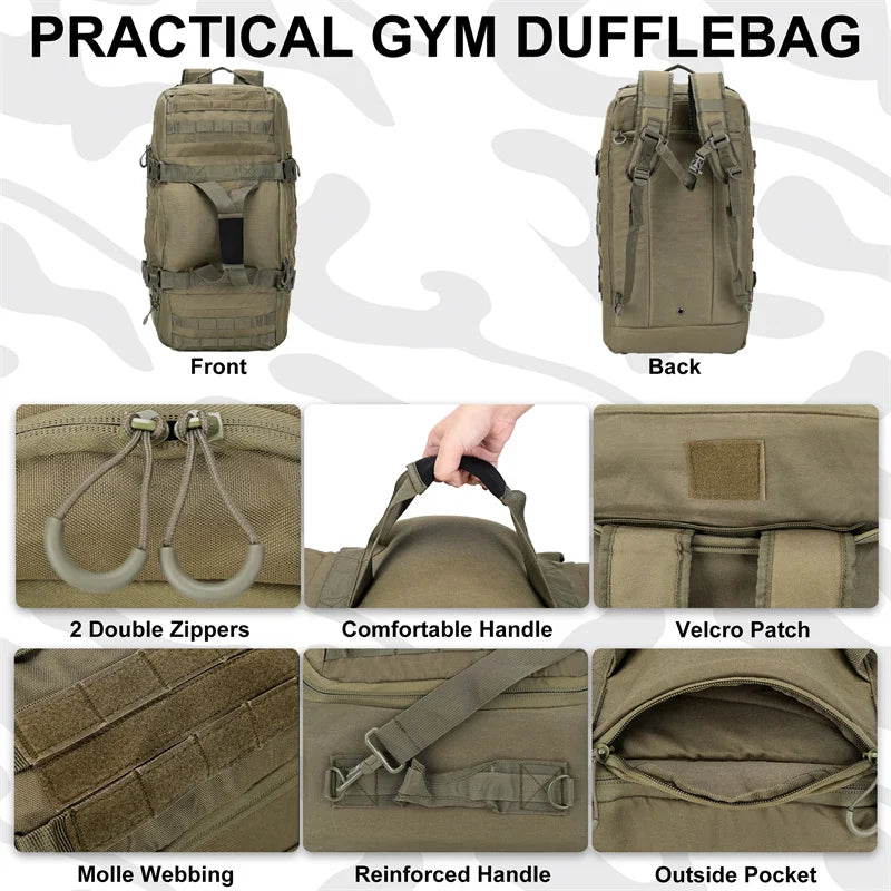 LQARMY Outdoor Mountaineering Bag Molle Tactical Backpack Hiking Camping Travel