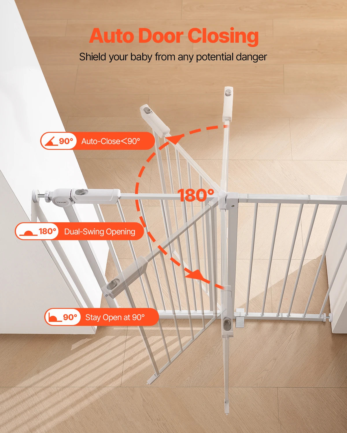 SucceBuy Baby Gate Walk-Through Pressure Mount for Pets and Kids