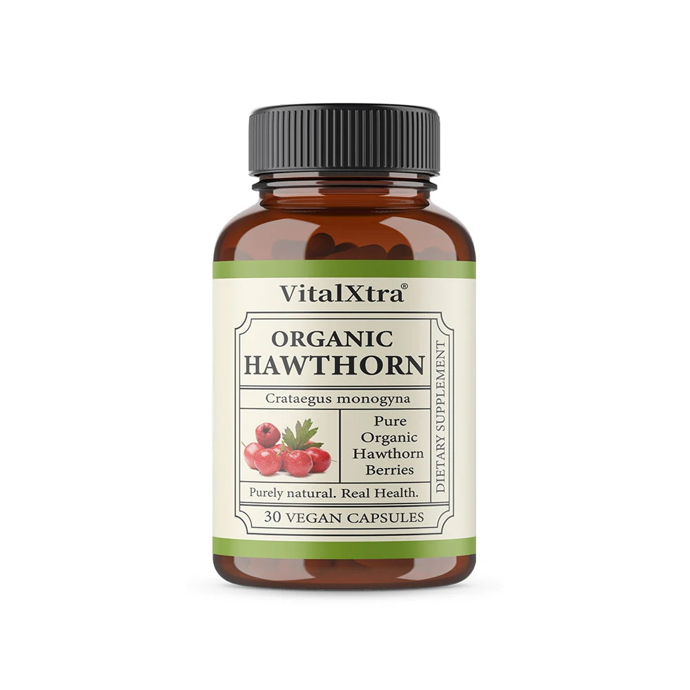 Organic Hawthorn Berry Capsules - Heart Health - Extra Strength 980mg Per Serving, Vegan, Non-GMO