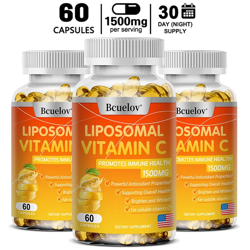 Liposomal Vitamin C Capsules - Powerful Antioxidant, Supports Skin Health, Antioxidant, Anti-aging, and Improves Immunity