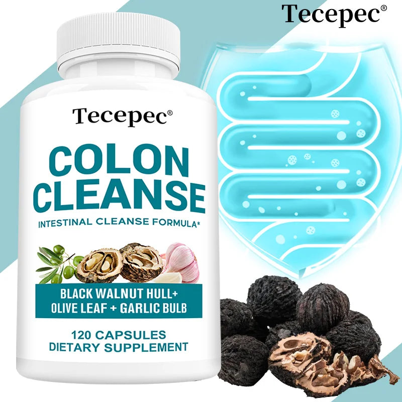 Colon Cleansing Capsules - Digestive & Gut Health Support,  Flatulence, Constipation & Bloating Relief - with Psyllium Husk
