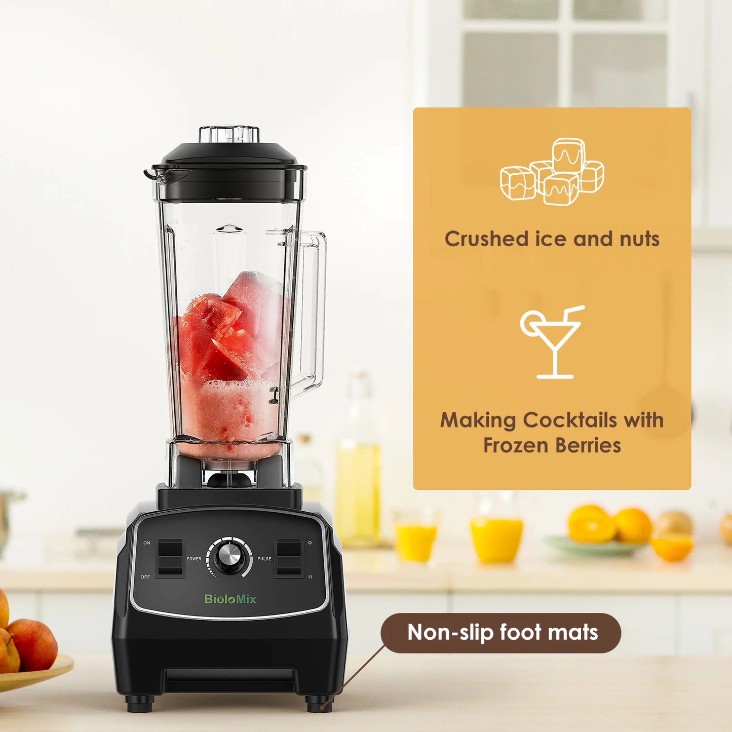 Biolomix BPA Free 2200W Heavy Duty Blender Mixer Juicer Food Processor