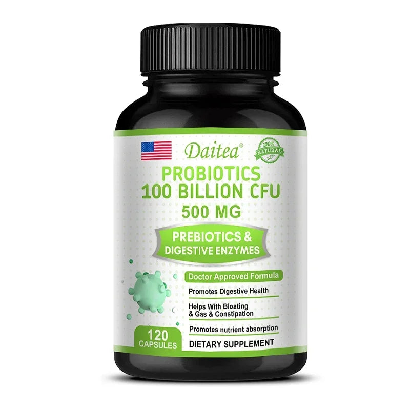 Probiotics 100 Billion CFU with Prebiotics & Digestive Enzymes, Gut Health, Digestion, Bloating Relief & Immune Support