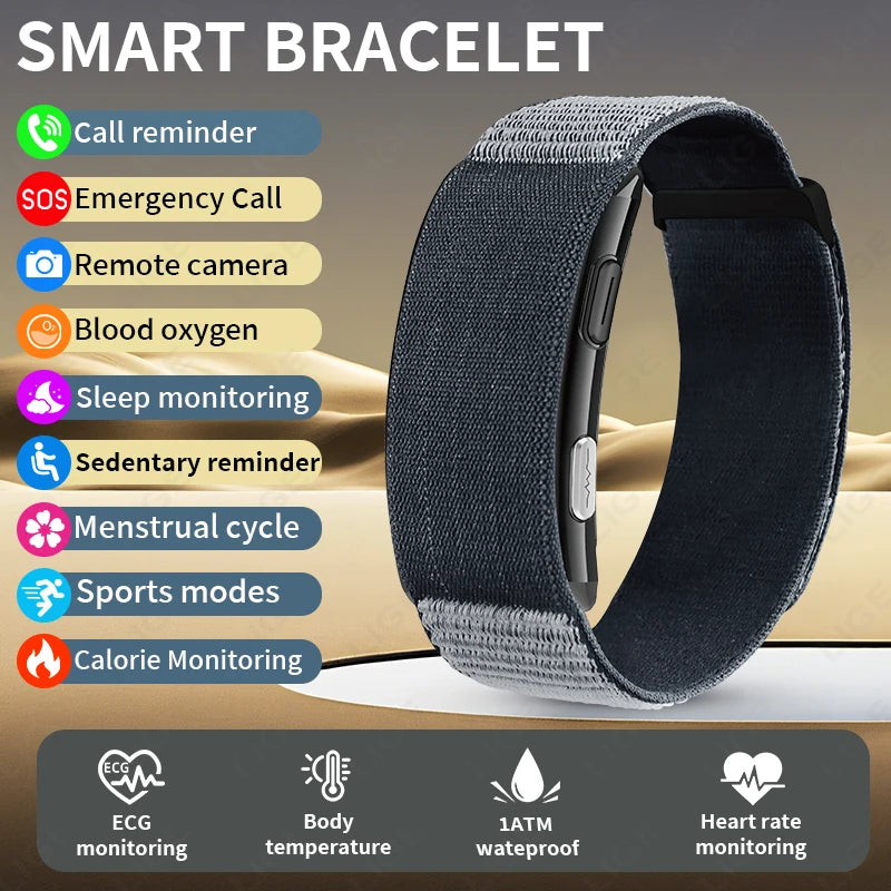 LIGE New ECG+PPG Health Smart Bracelet Uric Acid Blood Lipid Blood Oxygen Pressure Body Temperature Men Women Sports Smartwatch