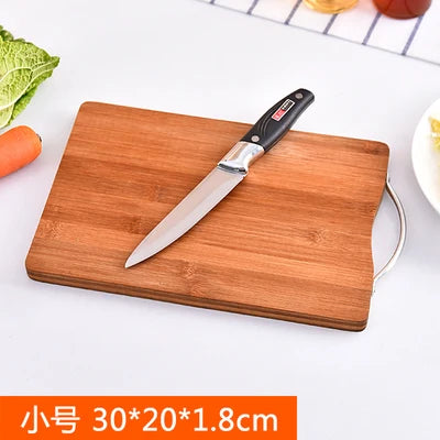 Thick Food Grade Bamboo Cutting Board with Handle, Health Classification Fruit Vegetable Chopping Block for Kitchen Cooking