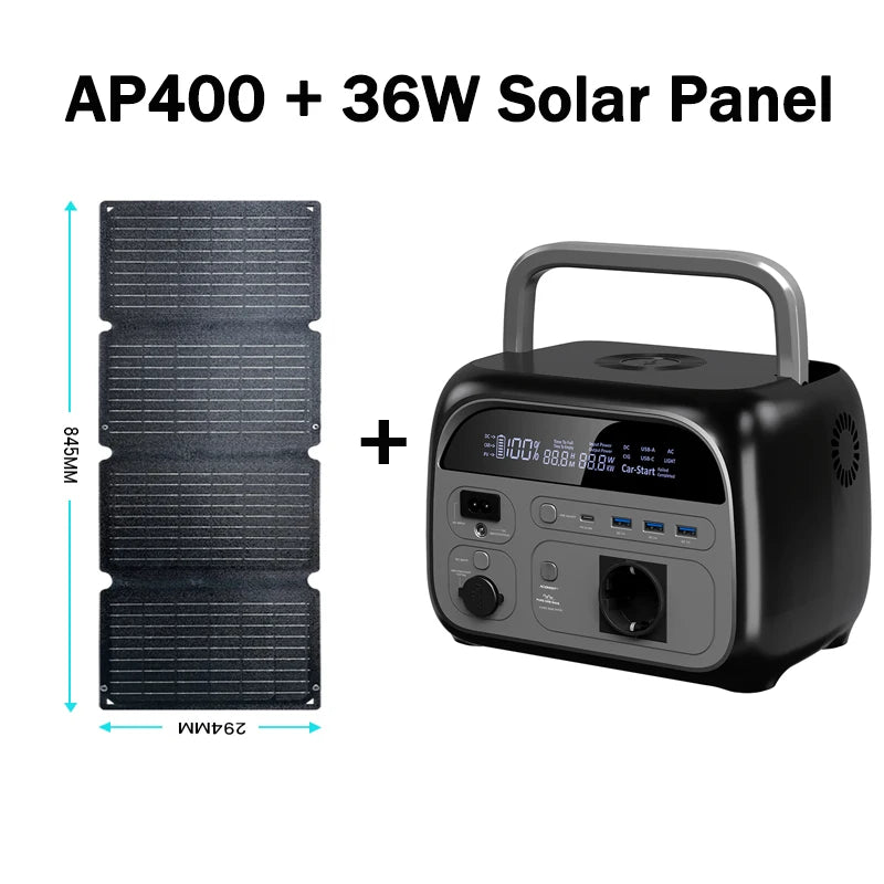 CTOLITY AP400 Camping Power Station 500W Portable Solar Generator Lifepo4
