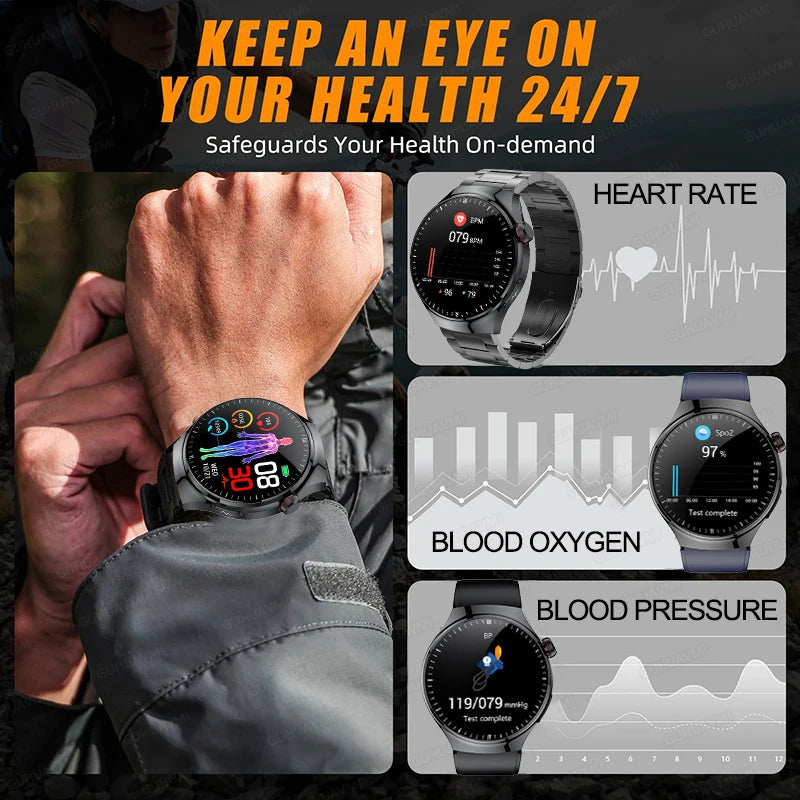 2025 New GUHUAVMI Accurate Blood Lipid Uric Acid Smart Watch Men Women ECG+PPG Blood pressure Bluetooth call Health Smartwatches
