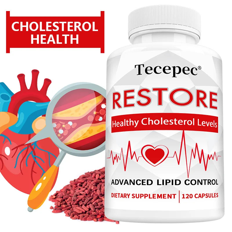 Cholesterol Support Capsules - Grape Seed Extract, Red Yeast Rice & Black pepper, Heart Health, Lipid Metabolism & Liver Care