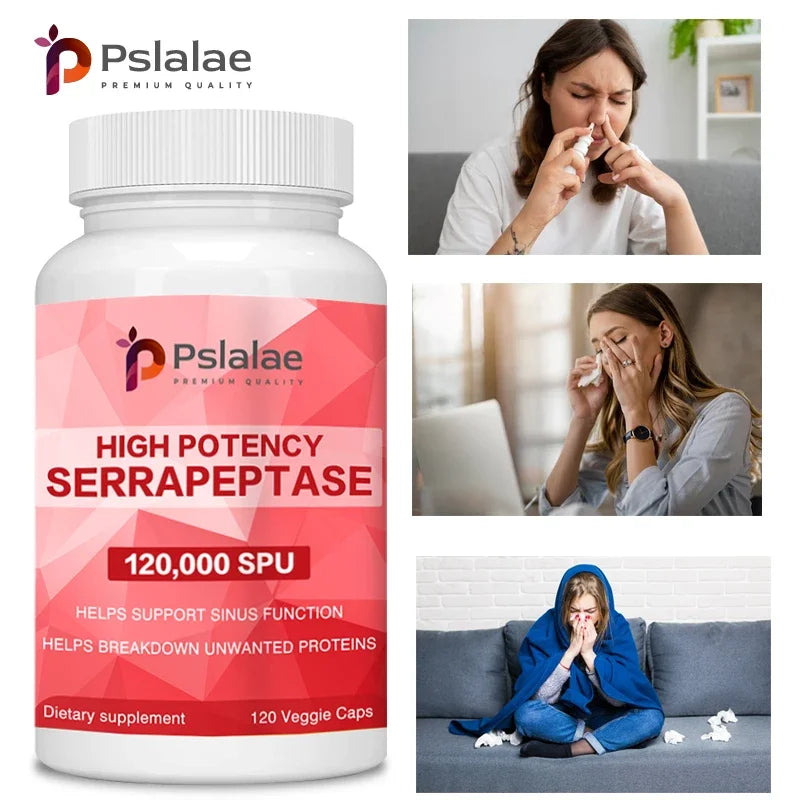 High Potency Serratiopeptidase Capsules - Supports Sinus Health and Airway Function ,and Improves Immunity Supplement