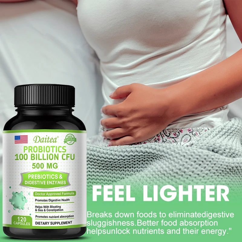 Probiotics 100 Billion CFU with Prebiotics & Digestive Enzymes, Gut Health, Digestion, Bloating Relief & Immune Support