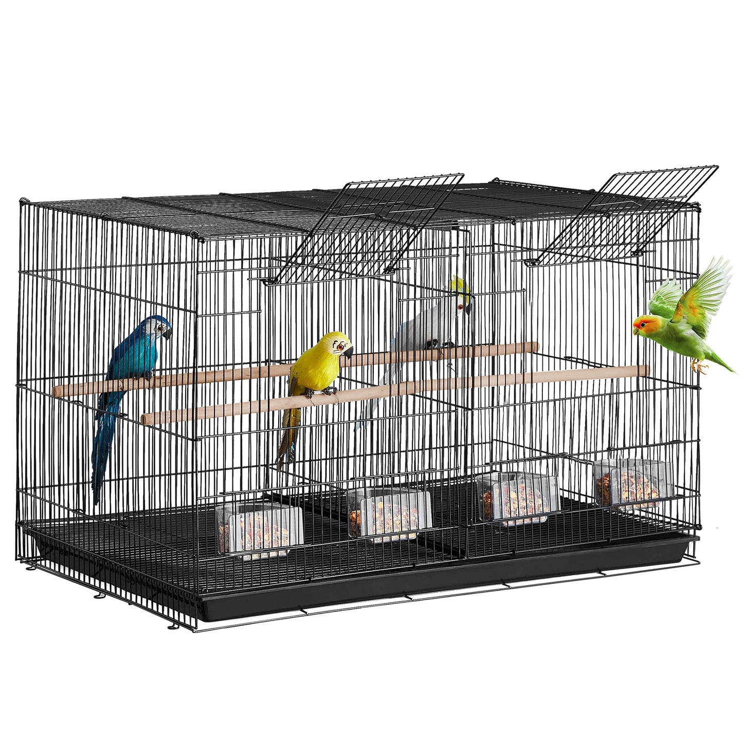 Small Bird Cage With Divider And Handle For Travel
