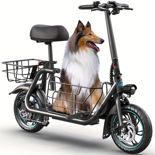 Gyroor Electric Scooter With Basket For Pets 20 Mile Range