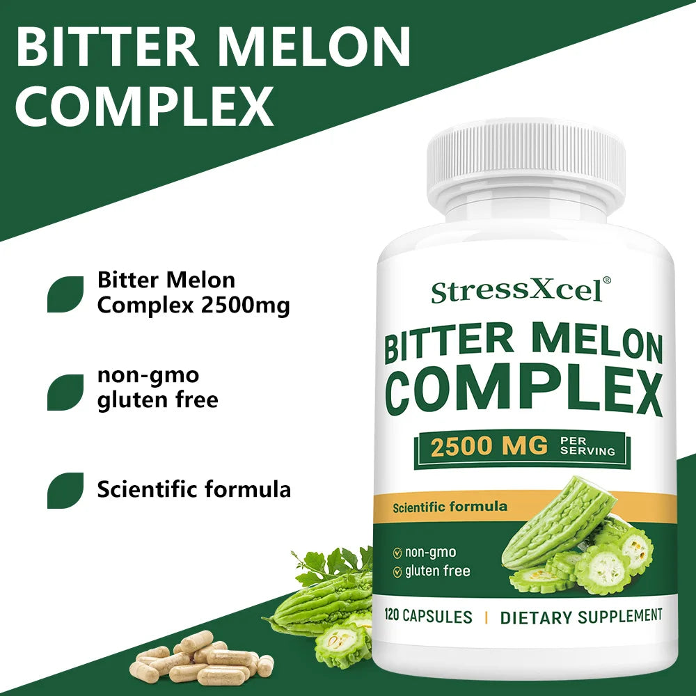 Bitter Melon Extract 2500mg Capsules, Supports Blood Sugar Balance, Metabolism, Digestion, Metabolism, Skin Health & Detox