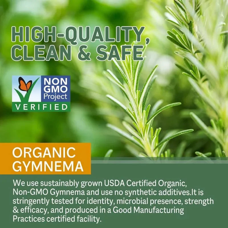 Organic Gymnema - Promotes Intestinal Health and Nutrient Absorption, Strengthens The Immune System, and Boosts Natural Energy