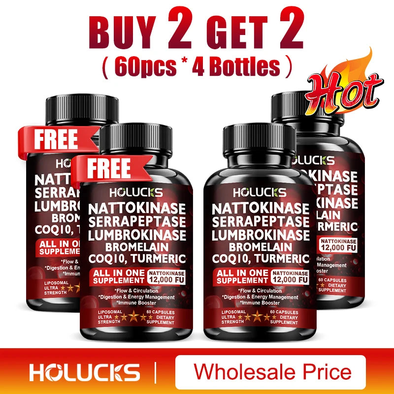 Nattokinase Supplement, Support Cardiovascular and Circulatory Health, Maintains Blood Pressure Balance