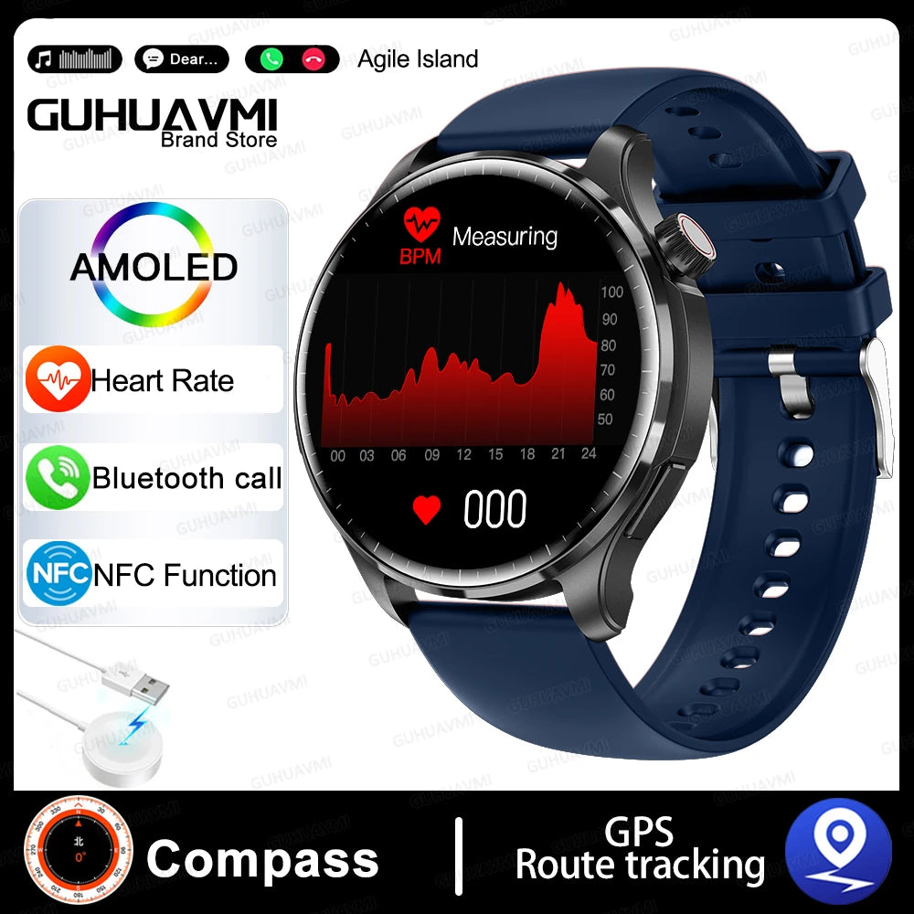 2026New NFC Luxury Smart Watches Bluetooth Call Voice Assistant Women Watch Health Monitor Sports Smartwatch Men For Android IOS