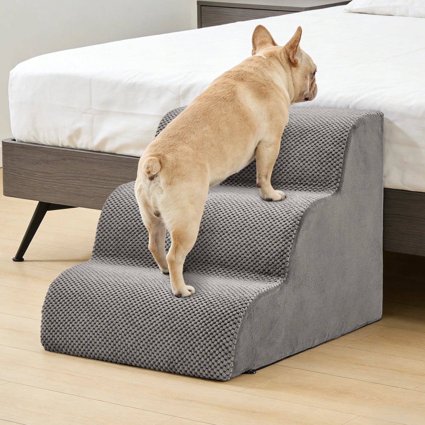 3 To 5 Step High Density Foam Dog Stairs Ramp Curved Non Slip Indoor