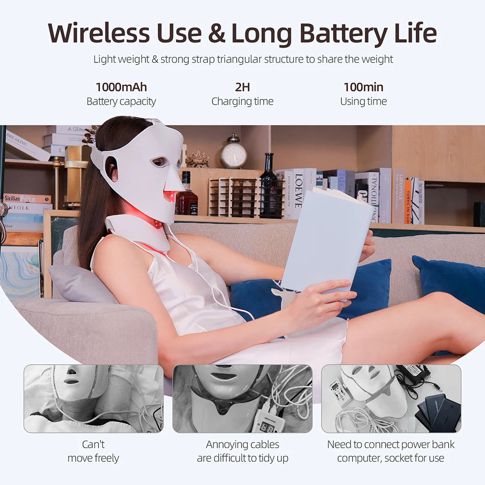 Foreverlily 7 Color Photon LED Face Mask 3D Silicone