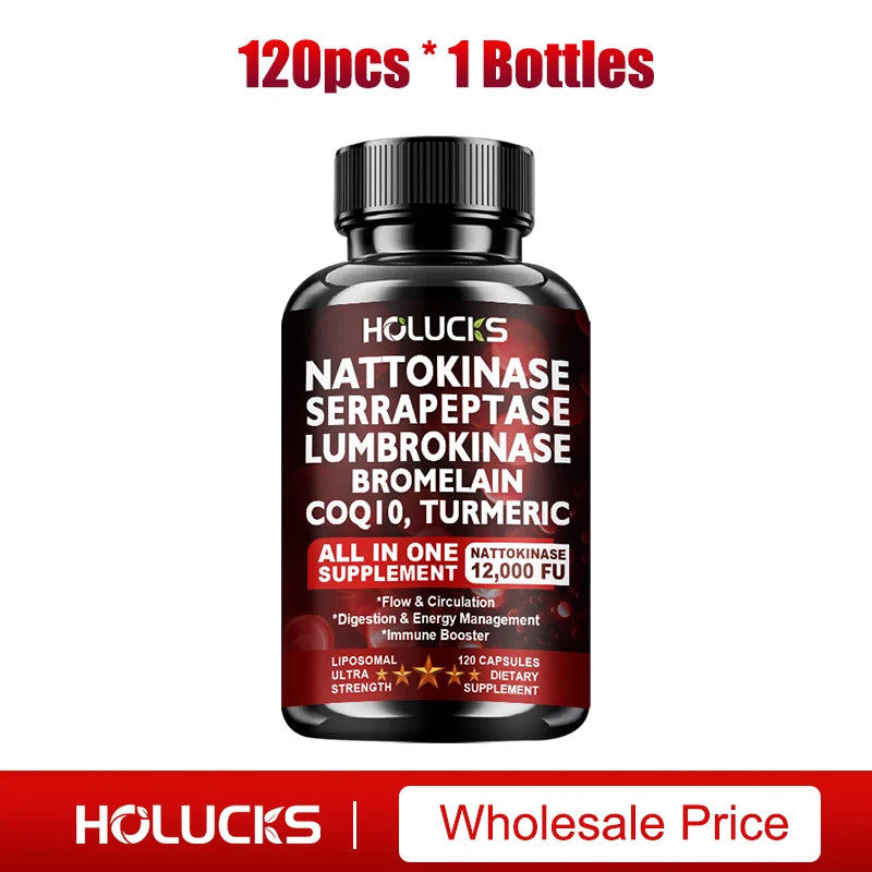 Nattokinase Supplement, with COQ10, for Cardiovascular & Circulatory, Support Heart Health, Vegan & Gluten Free