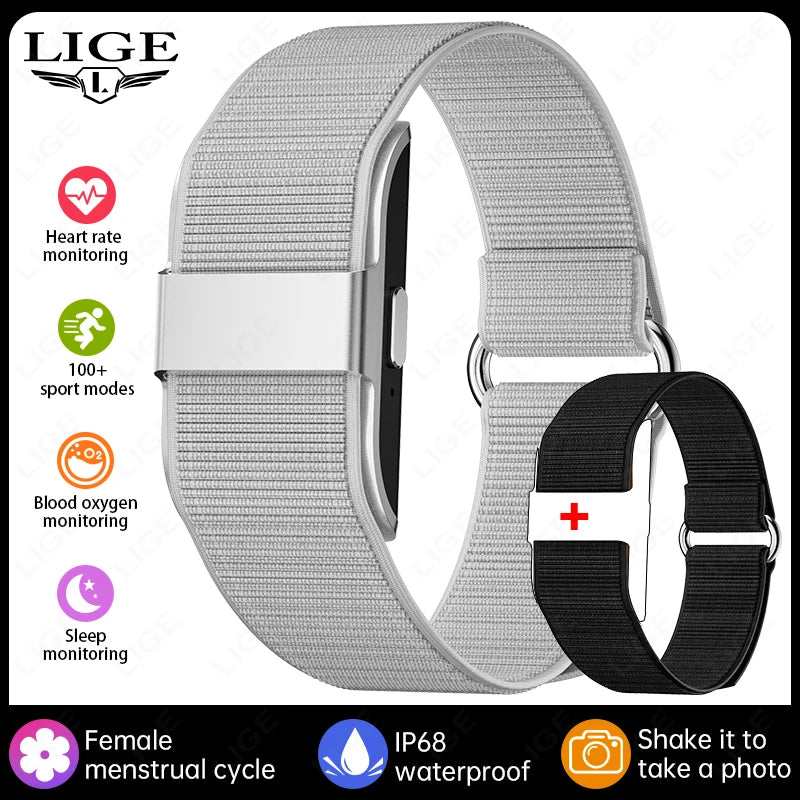 LIGE Smart Bracelet Waterproof Smartband Clock Running Pedometer Sports Health Monitor Smartwatch Vibration Alarm Message Alert