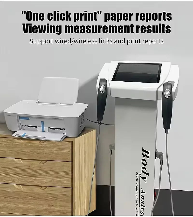 2025 Professional Human Body Fat Scale Intelligent Health Analyzer with Printer Element Body Composition Analyzer Machine for Fi