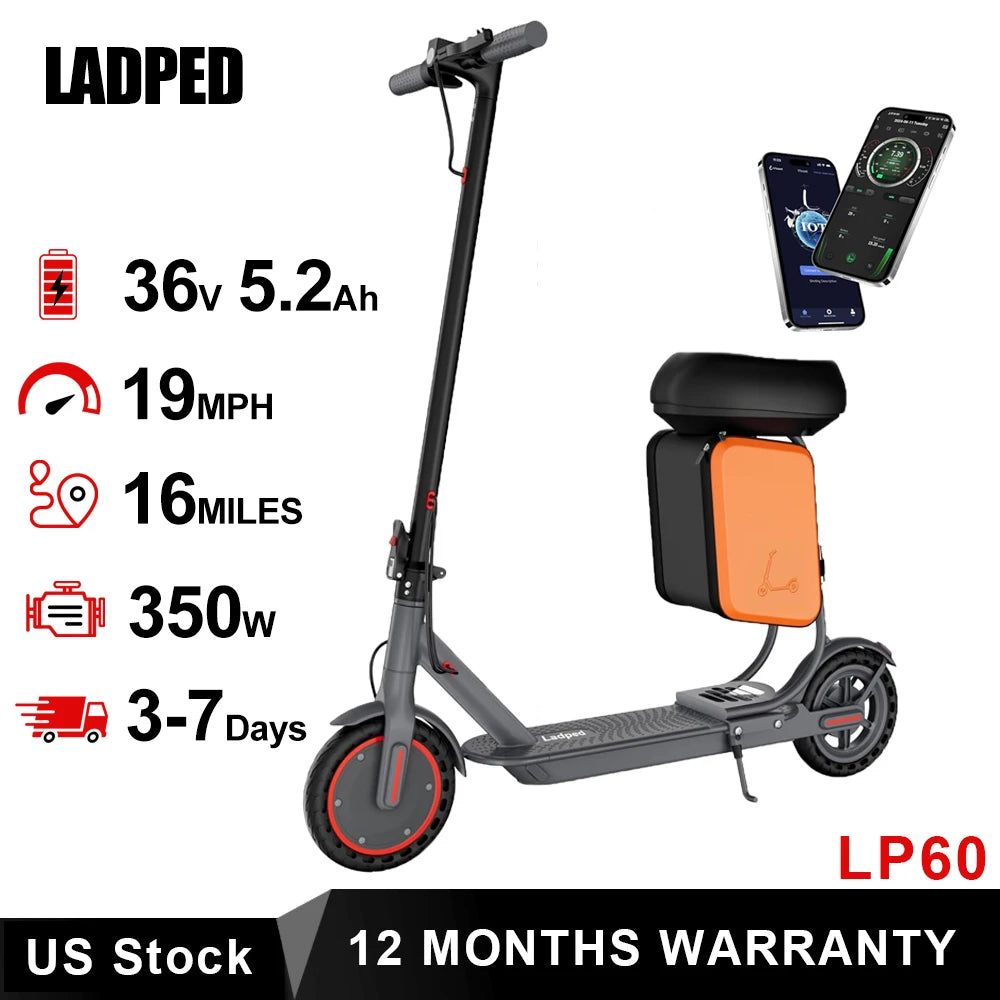 Ladped LP60 Electric Scooter 350W Folding 16Mile Range For Adult