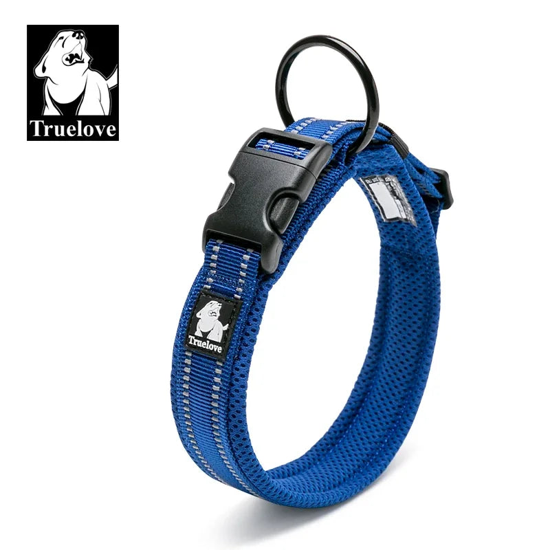 TrueLove Nylon Pet Collar Adjustable Padded Reflective Heavy Duty Training