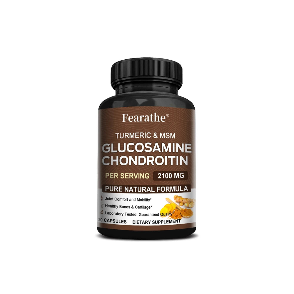 Glucosamine Chondroitin MSM Capsules 2100mg, Support Joint Mobility, Cartilage Flexibility Health, Back & Knee Comfort