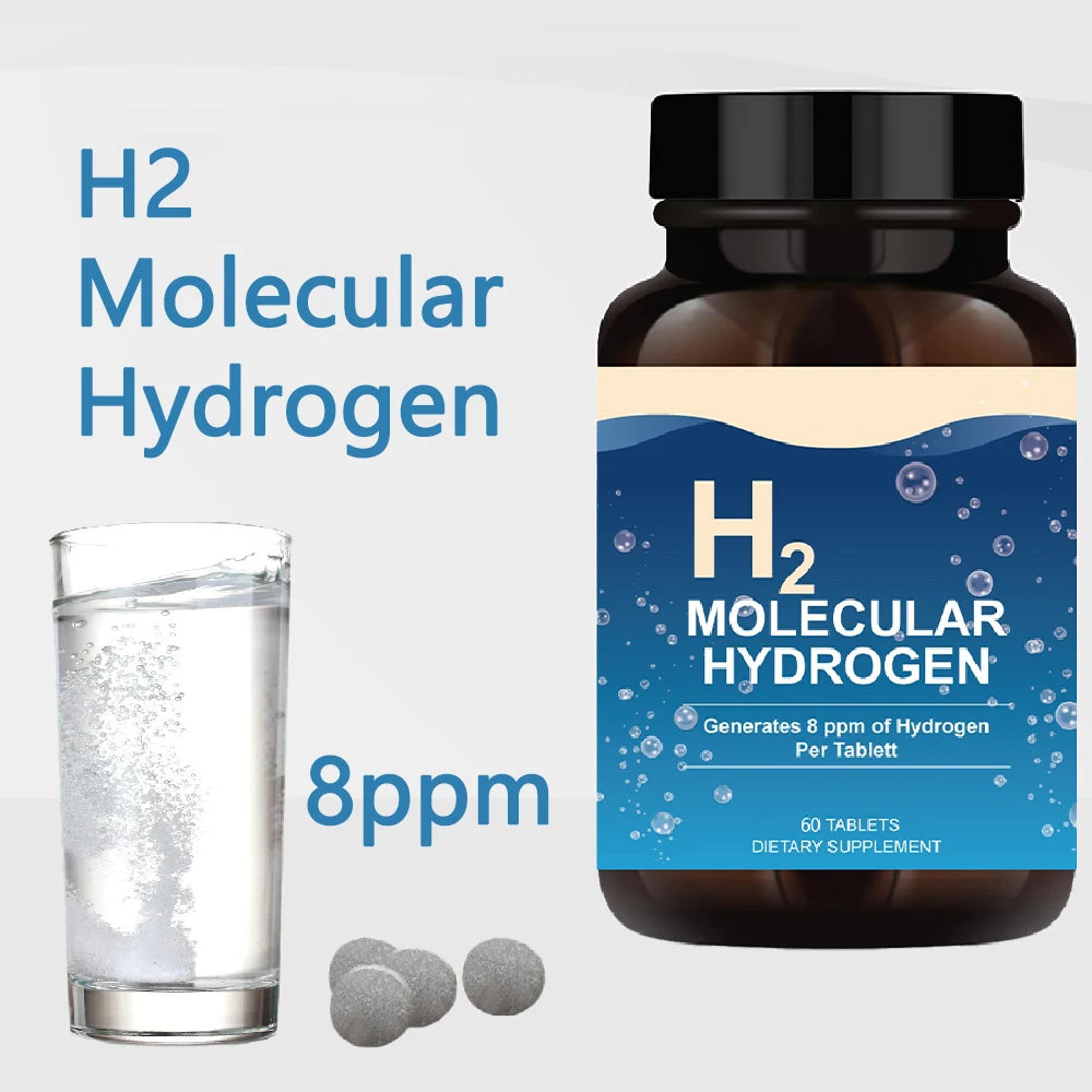 H2 - Tablets Molecular Hydrogen Tablets, 60 Servings, Supports Brain Health, Cognitive Function with Elemental Magnesium