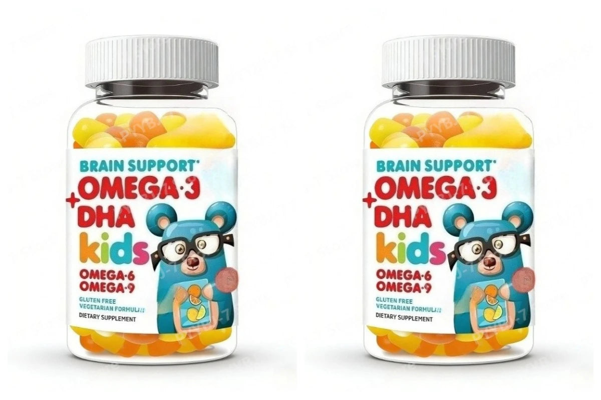 Omega 3 Kids Gummies Vegan for Kids with No Fish Oil Vitamins for Brain Heart Health Gluten Free Daily Health Supplements