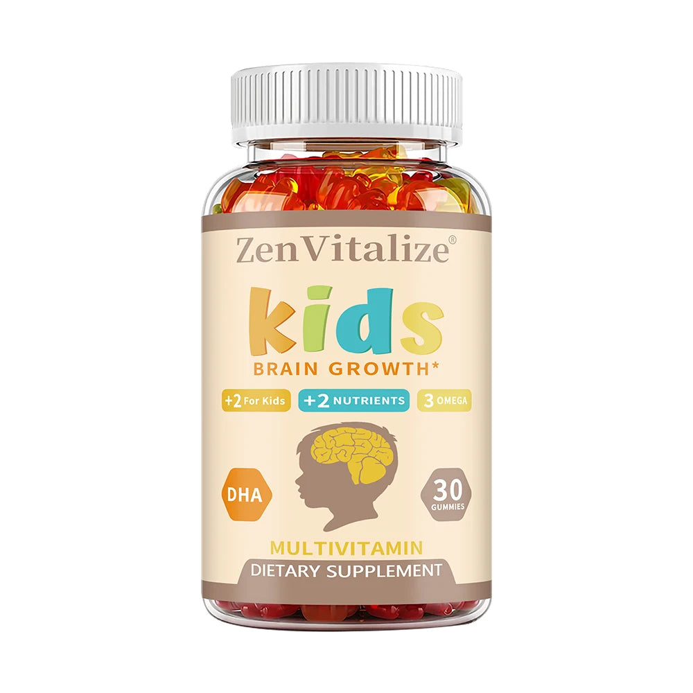 Kids Brain Development Gummies - with Omega 3, DHA, Promotes Children's Brain Health, Memory & Immune