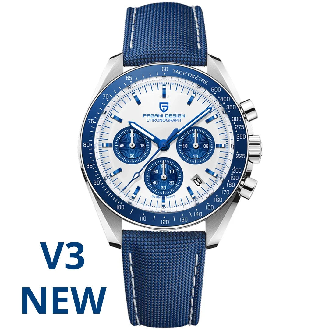 PAGANI DESIGN Luxury Quartz Chronograph Watch With Auto Date Sapphire