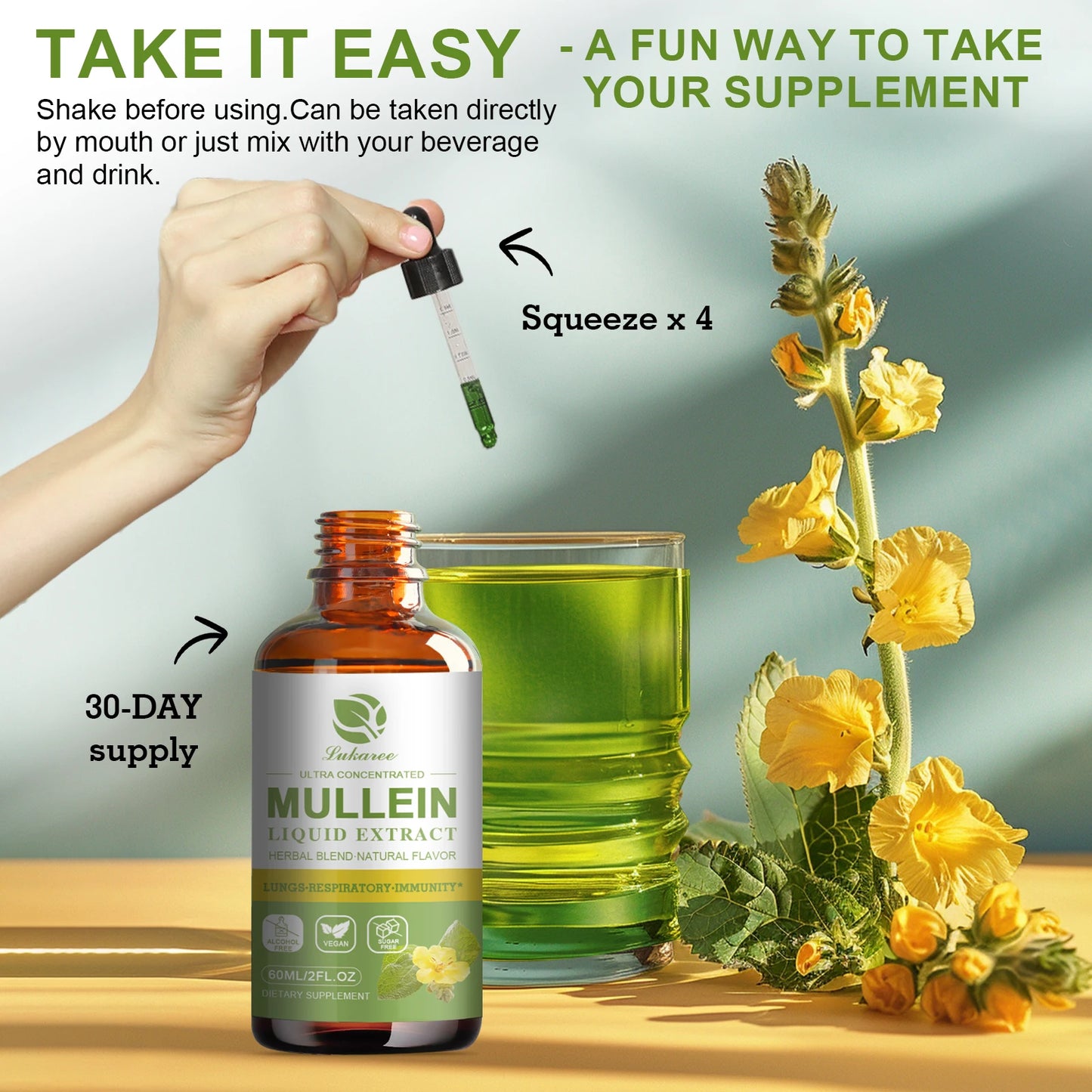 Mulittea Mullein Drops Lung Support And Immunity Formula