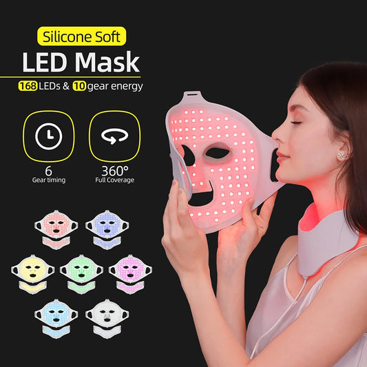 Foreverlily 7 Color Photon LED Face Mask 3D Silicone