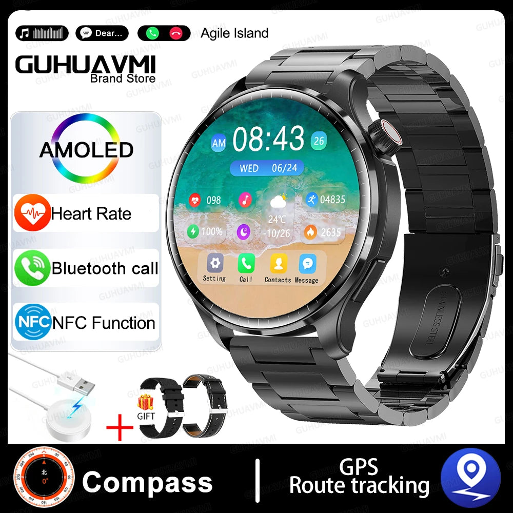 2026New NFC Luxury Smart Watches Bluetooth Call Voice Assistant Women Watch Health Monitor Sports Smartwatch Men For Android IOS