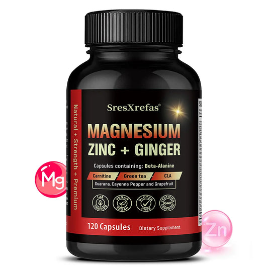 Magnesium + Carnitine + Zinc Capsules - Vitamin B Complex, Supports energy health, Improves muscle strength, Balances metabolism