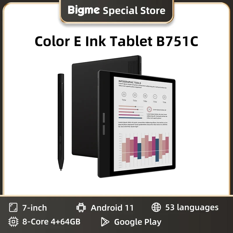 Bigme B751C Ebook Reader Android 11 With Google Play Support