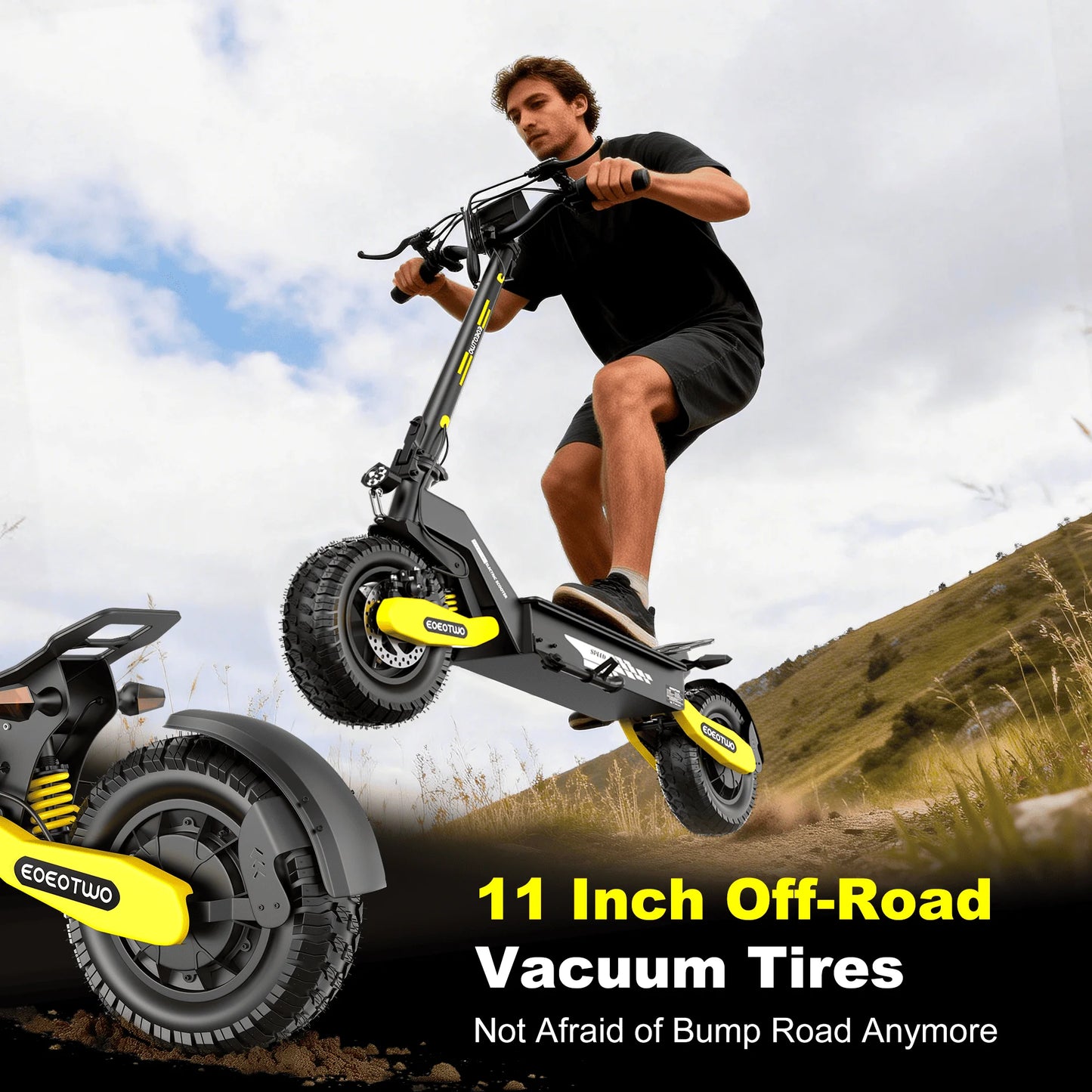 EOEOTWO 1200W Off Road Electric Scooter For Adults 48V