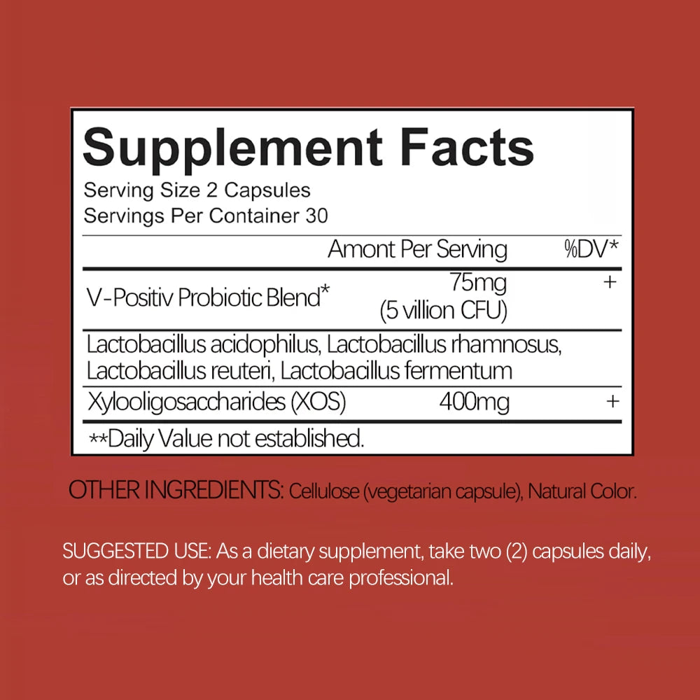 Women's Vaginal Probiotic Vitamin Capsules, Support Urinary Tract and Vaginal Health, Lactobaccilus & V-Positiv Probiotic Blend